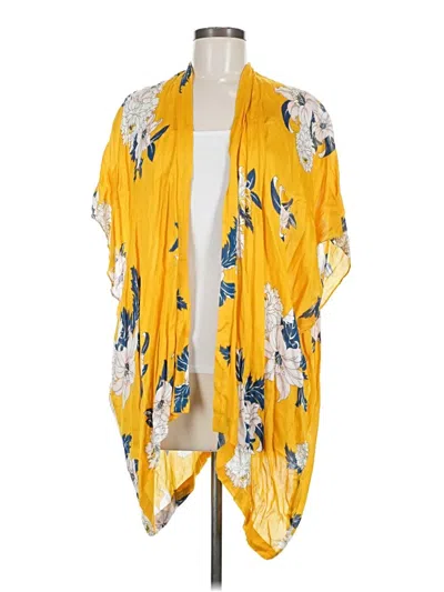 Pre-owned Ann Taylor Loft Kimono In Yellow