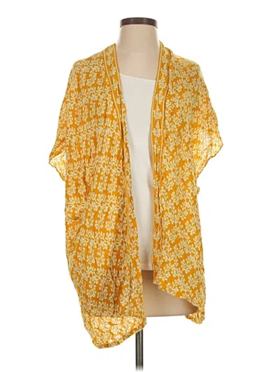 Pre-owned Ann Taylor Loft Kimono In Yellow