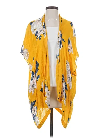 Pre-owned Ann Taylor Loft Kimono In Yellow