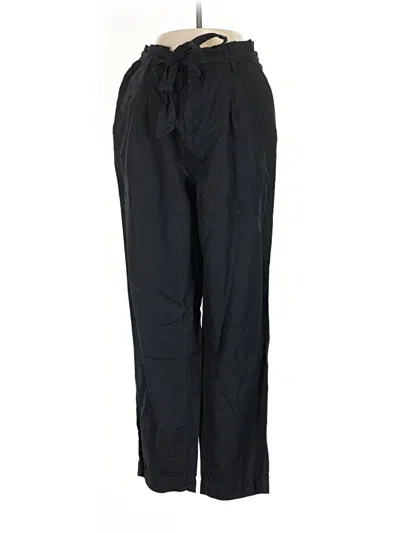 Pre-owned Ann Taylor Loft Linen Pants In Black