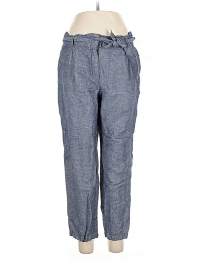 Pre-owned Ann Taylor Loft Linen Pants In Blue
