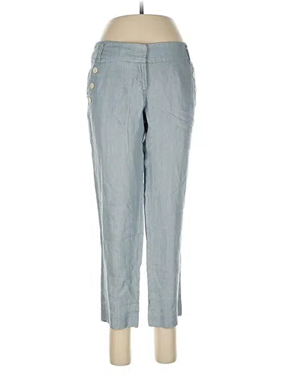 Pre-owned Ann Taylor Loft Linen Pants In Blue