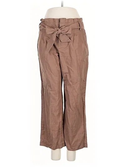 Pre-owned Ann Taylor Loft Linen Pants In Brown