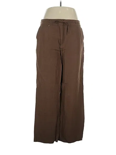 Pre-owned Ann Taylor Loft Linen Pants In Brown