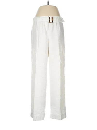Pre-owned Ann Taylor Loft Linen Pants In Ivory