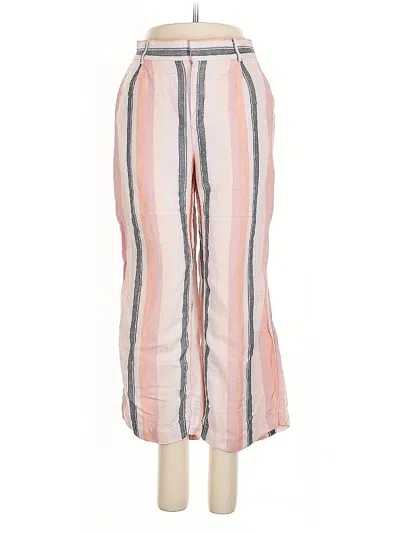 Pre-owned Ann Taylor Loft Linen Pants In Pink