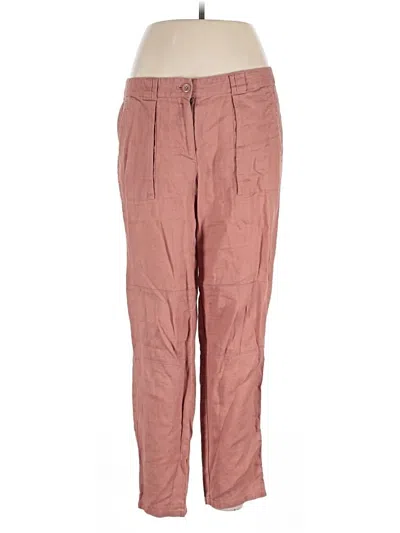 Pre-owned Ann Taylor Loft Linen Pants In Pink