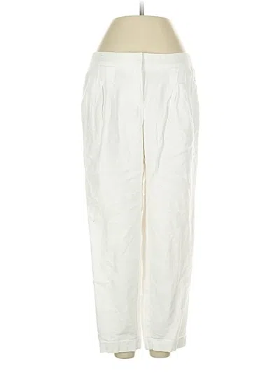 Pre-owned Ann Taylor Loft Linen Pants In White
