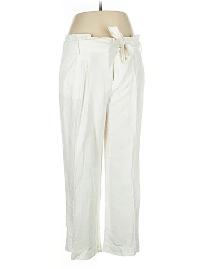 Pre-owned Ann Taylor Loft Linen Pants In White