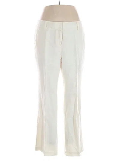 Pre-owned Ann Taylor Loft Linen Pants In White