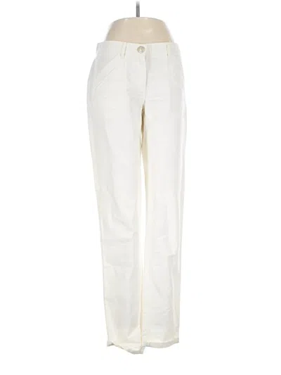 Pre-owned Ann Taylor Loft Linen Pants In White