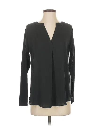 Pre-owned Ann Taylor Loft Long Sleeve Blouse In Black