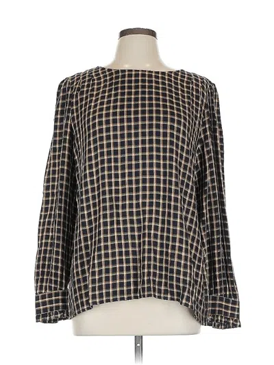 Pre-owned Ann Taylor Loft Long Sleeve Blouse In Black