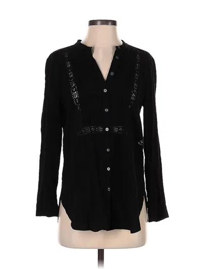 Pre-owned Ann Taylor Loft Long Sleeve Blouse In Black
