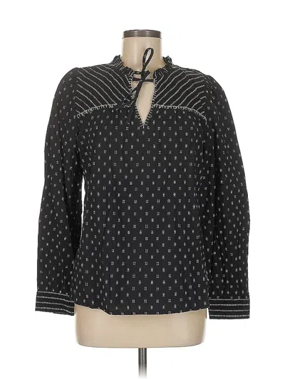 Pre-owned Ann Taylor Loft Long Sleeve Blouse In Black