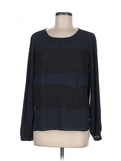 Pre-owned Ann Taylor Loft Long Sleeve Blouse In Black