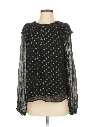 Pre-owned Ann Taylor Loft Long Sleeve Blouse In Black