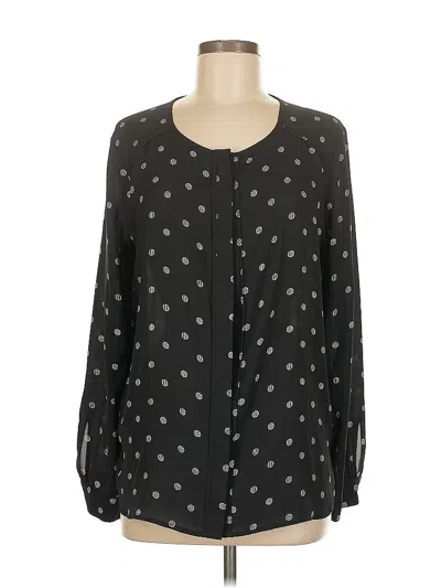 Pre-owned Ann Taylor Loft Long Sleeve Blouse In Black