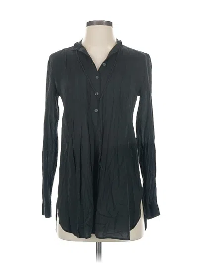 Pre-owned Ann Taylor Loft Long Sleeve Blouse In Black