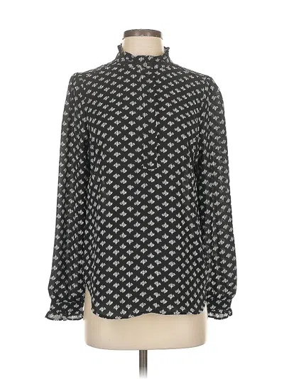 Pre-owned Ann Taylor Loft Long Sleeve Blouse In Black