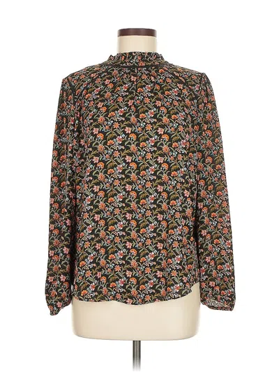 Pre-owned Ann Taylor Loft Long Sleeve Blouse In Black