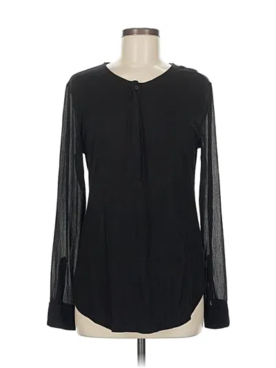 Pre-owned Ann Taylor Loft Long Sleeve Blouse In Black