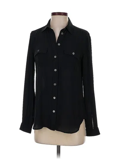 Pre-owned Ann Taylor Loft Long Sleeve Blouse In Black