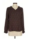 Ann Taylor Loft Long Sleeve Blouse In Black