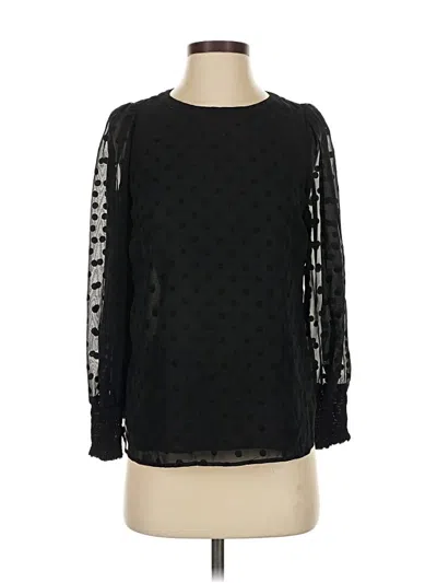 Pre-owned Ann Taylor Loft Long Sleeve Blouse In Black