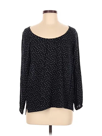 Pre-owned Ann Taylor Loft Long Sleeve Blouse In Black