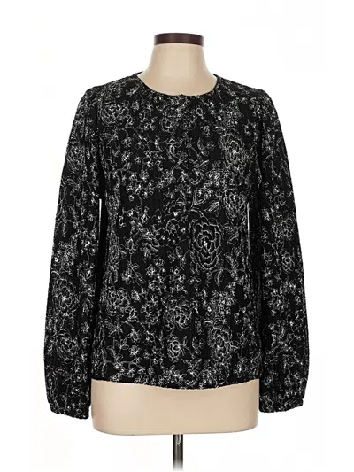 Pre-owned Ann Taylor Loft Long Sleeve Blouse In Black