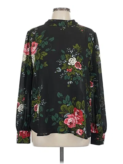 Pre-owned Ann Taylor Loft Long Sleeve Blouse In Black