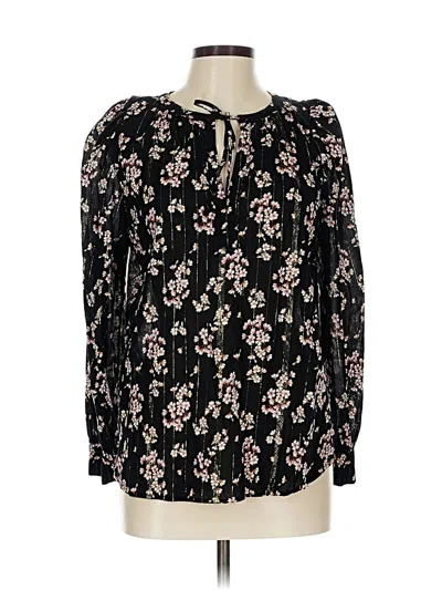 Pre-owned Ann Taylor Loft Long Sleeve Blouse In Black