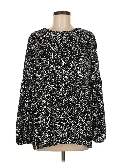 Pre-owned Ann Taylor Loft Long Sleeve Blouse In Black