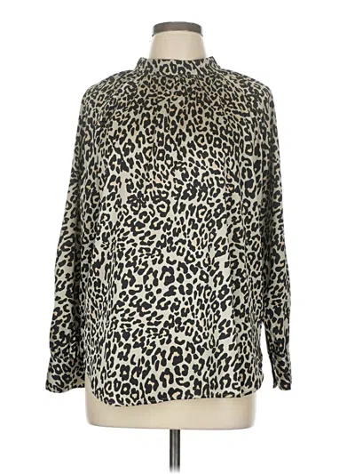 Pre-owned Ann Taylor Loft Long Sleeve Blouse In Black