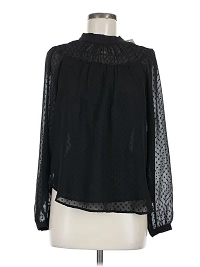 Ann Taylor Loft Long Sleeve Blouse In Black