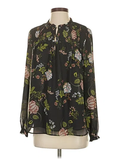 Pre-owned Ann Taylor Loft Long Sleeve Blouse In Black