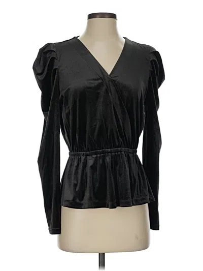 Ann Taylor Loft Long Sleeve Blouse In Black