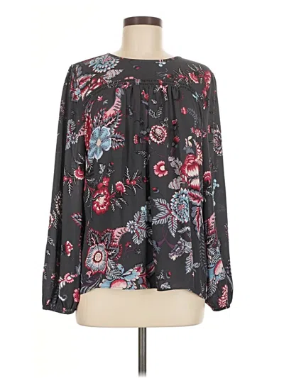 Ann Taylor Loft Long Sleeve Blouse In Black