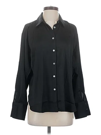 Ann Taylor Loft Long Sleeve Blouse In Black