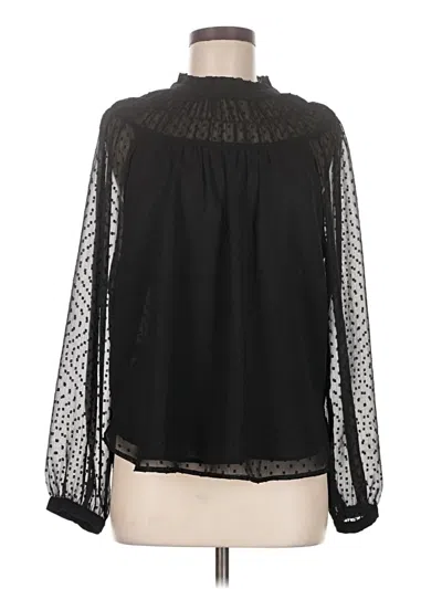 Ann Taylor Loft Long Sleeve Blouse In Black