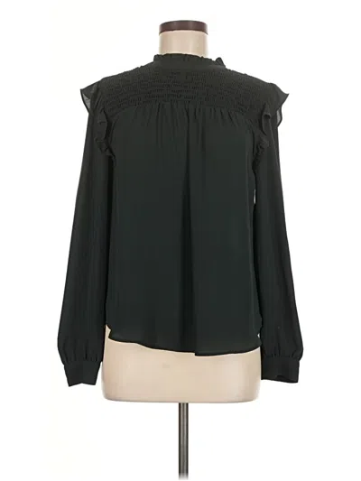 Pre-owned Ann Taylor Loft Long Sleeve Blouse In Black
