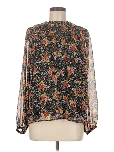 Pre-owned Ann Taylor Loft Long Sleeve Blouse In Black