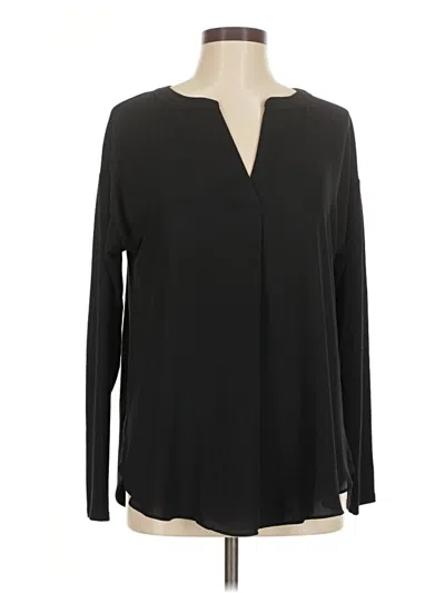 Pre-owned Ann Taylor Loft Long Sleeve Blouse In Black
