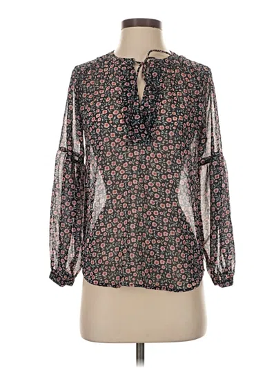 Pre-owned Ann Taylor Loft Long Sleeve Blouse In Black