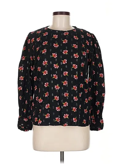 Pre-owned Ann Taylor Loft Long Sleeve Blouse In Black
