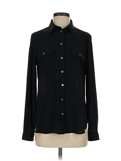 Pre-owned Ann Taylor Loft Long Sleeve Blouse In Black