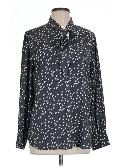 Pre-owned Ann Taylor Loft Long Sleeve Blouse In Black