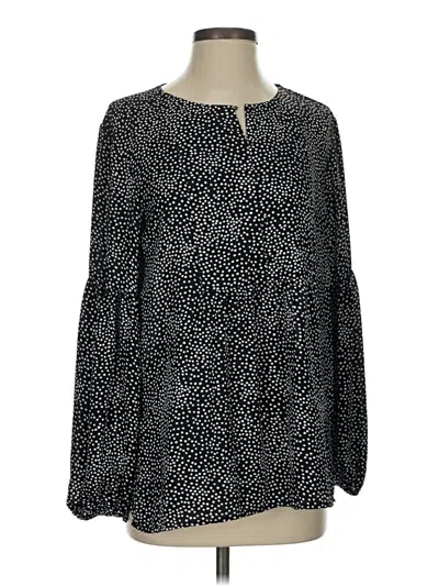 Pre-owned Ann Taylor Loft Long Sleeve Blouse In Black