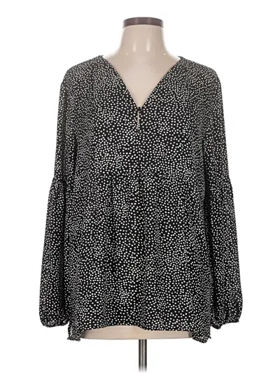 Pre-owned Ann Taylor Loft Long Sleeve Blouse In Black